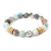 Amazonite Crystal Bracelet | Faceted + Gold Rings