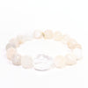 Moonstone Crystal Bracelet | Cream Faceted + Clear Quartz Center Stone