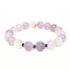 Amethyst Crystal Bracelet | Lavender + Gunmetal Sparkle Beads