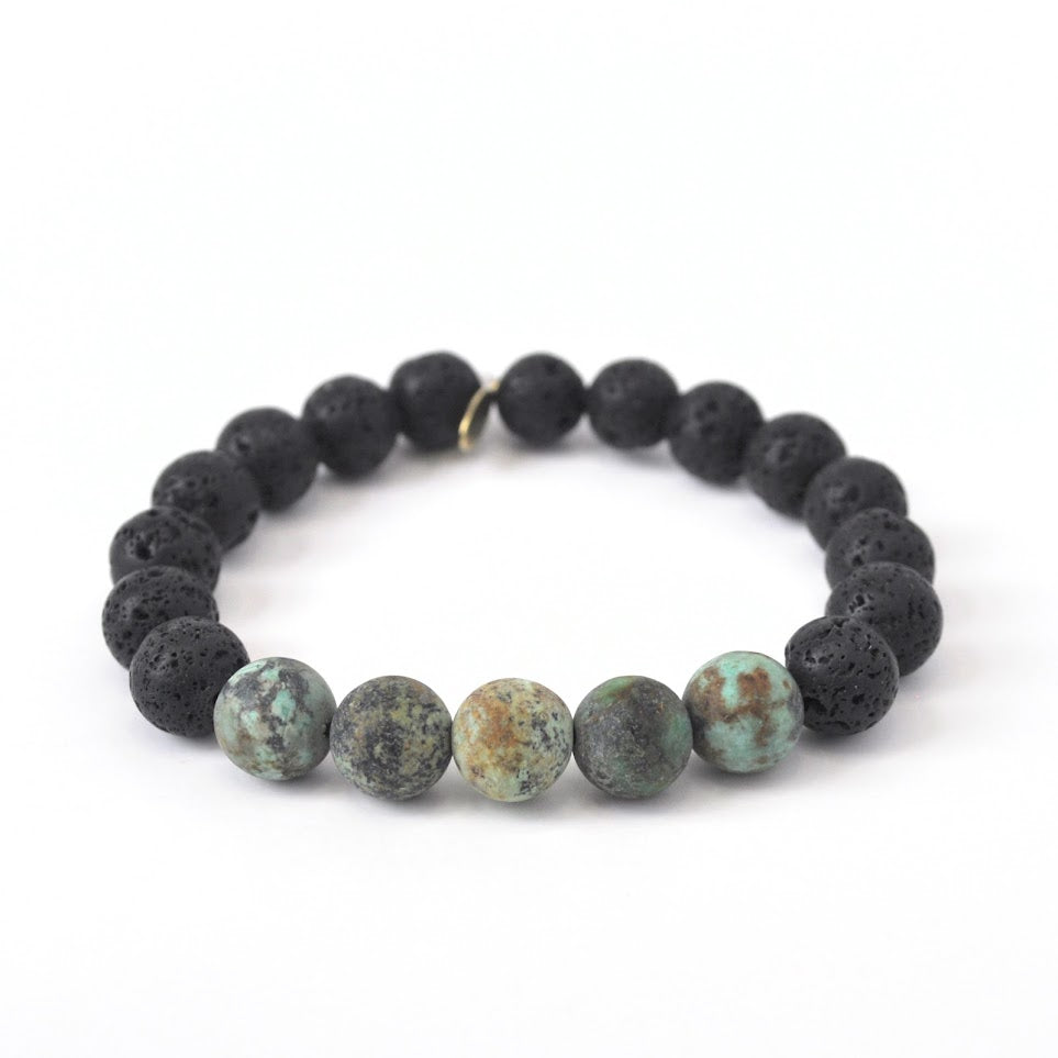 BEST SELLER Lava + African Turquoise Bracelet | Infinite Warrior