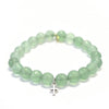 Green Jade Crystal Bracelet | Faceted + Silver Cross