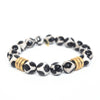 Agate Crystal Bracelet | Black Giraffe + Gold Rings