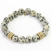 Jasper Crystal Bracelet | Dalmatian + Gold Rings
