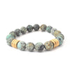 Turquoise Crystal Bracelet | African + Gold Rings