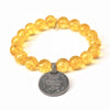 Citrine Crystal Bracelet | Honey + Silver Coin Bracelet