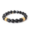 Onyx Crystal Bracelet | Faceted + Gold Rings