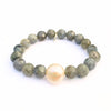 Labradorite Crystal Bracelet | Gray with a Pearl