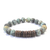 Turquoise Crystal Bracelet | African + Coconut Shell