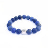 Lapis Lazuli Crystal Bracelet | Matte with Platinum Hematite