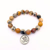 Agate Crystal Bracelet | Mexican Crazy Lace + Silver Om Charm