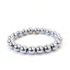 Hematite Stone Bracelet | 10mm Platinum Hematite Bead Bracelet
