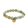 Dubai Aquamarine Bracelet + Pale Yellow Druzy Heart Charm