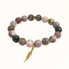 Fancy Jasper Bracelet + Brass Feather