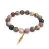 Fancy Jasper Bracelet + Brass Feather