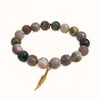 Fancy Jasper Bracelet + Brass Feather