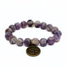 Flower Amethyst Bracelet + Brass Om Charm