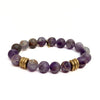 Flower Amethyst Bracelet + Gold Rings