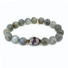 Labradorite Bracelet | Madagascar Eudialyte + Brass Center