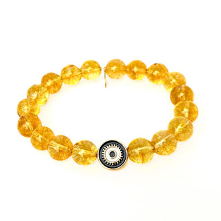 Citrine Bracelet | Enamel Evil Eye
