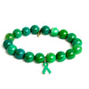 Jungle Green Agate Bracelet | Teal Awareness Ribbon