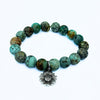 Sunflower Bracelet | African Turquoise Bracelet + Silver Sunflower Charm