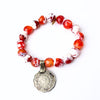 1961 Foreign Coin + Orange Fire Agate Bracelet | One-of-a-Kind