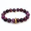 Plum Purple Agate Bracelet | Boho Brass Ring