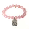 10mm Rose Quartz Bracelet + Meduborje Virgin Mary Medallion | One-of-a-Kind