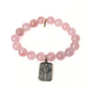 10mm Rose Quartz Bracelet + Meduborje Virgin Mary Medallion | One-of-a-Kind