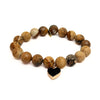 Picture Jasper Bracelet + Black Druzy Heart Charm