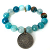 Crab Fire Agate Bracelet + Vintage Foreign Coin | One-of-a-Kind