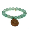 Green Strawberry Quartz Bracelet + Thai Amulet with Ganesh | One-of-a-Kind Bracelet