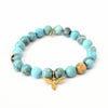 Bright Turquoise Beaded Bracelet | Gold Vermeil Bee Charm