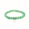 Jade Crystal Bracelet | Silver Crescent Moon