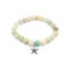 Aquamarine Crystal Bracelet | Matte + Silver Starfish