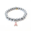 Breast Cancer Awareness Hematite Crystal Bracelet