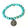 Bright Blue Turquoise Bracelet + Paulus VI Pont Max Medallion | One-of-a-Kind