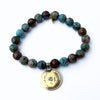 Gold Foreign Coin + Cerulean Agate Bracelet | One-of-a-Kind