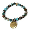 Cerulean Agate Bracelet + Vintage Foreign Gold Coin | One-of-a-Kind