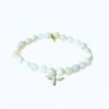 White Moonstone Crystal Bracelet | Sterling Silver Bee