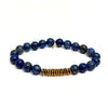 Lapis Lazuli Bracelet + Vintage Brass Heishi