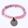 Madagascar Rose Quartz Bracelet + Vintage Foreign Coin | One-of-a-Kind