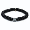 Valentine's Day Date Night Onyx Bracelet + Hematite Center