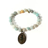 Amazonite Bracelet + St. Scholastica Medallion | One-of-a-Kind