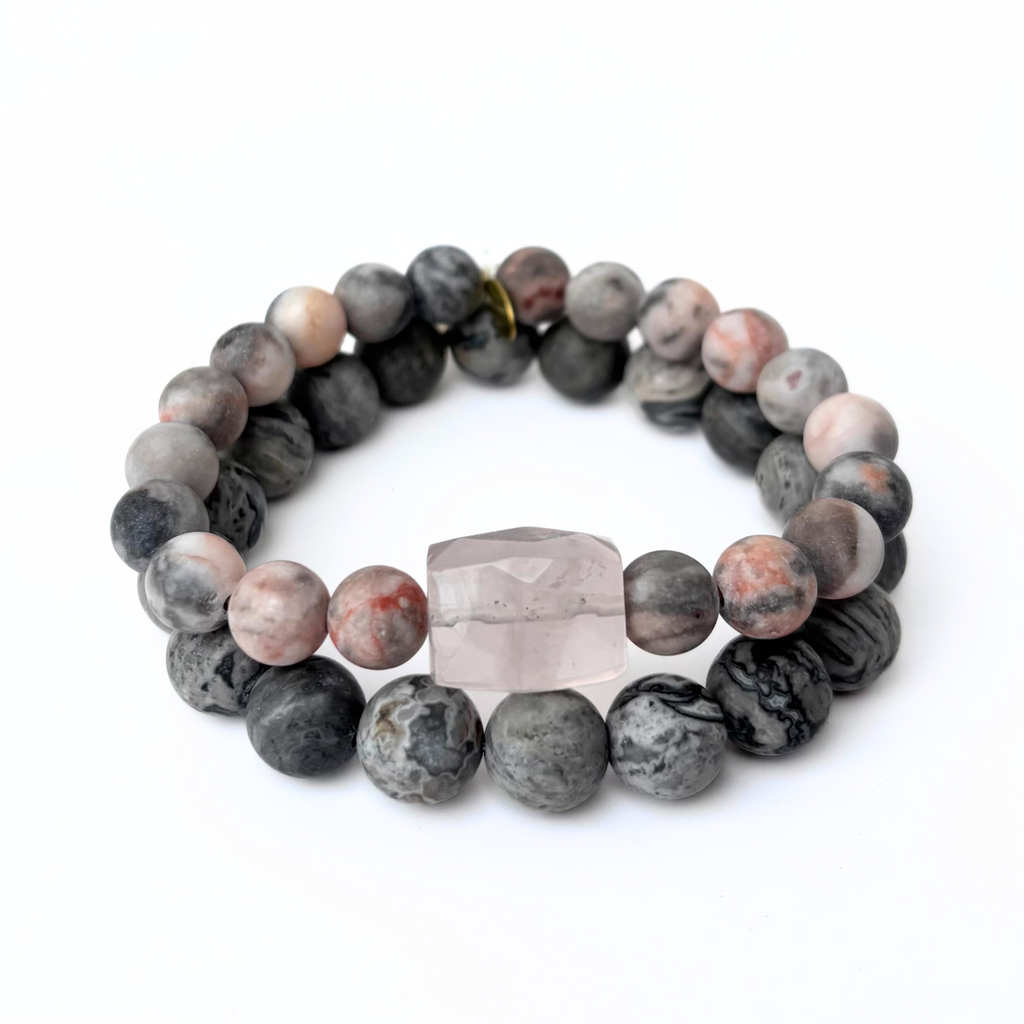 Jasper Bracelet Stack | Rose Quartz | Infinite Warrior