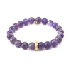 Royal Amethyst Bead Bracelet | Golden Brass Ring