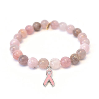 Breast Cancer Awareness Madagascar Rose Quartz Crystal Bracelet