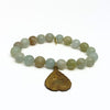 Aquamarine Bracelet + Vintage Brass Buddha Amulet | One-of-a-Kind