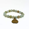 Aquamarine Bracelet + Vintage Brass Buddha Amulet | One-of-a-Kind