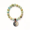 One of a Kind Aquamarine Crystal Bracelet | Foreign Silver Coin